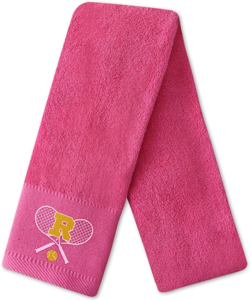 CybGene Embroidered Tennis Towel, Funny Tennis Gift for Men, Women & Tennis Lovers, Soft & Absorbent, Hot Pink - Image 1